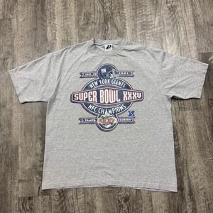 Vintage 2001 New York Giants T Shirt Super Bowl NFC Champs XXXV NFL Football XL